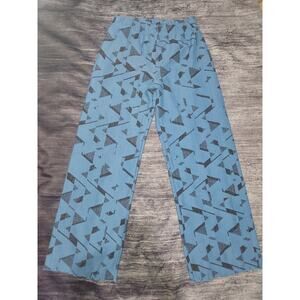 Haystacks‎ Womens Geometric Blue Knit Stretch Boho Pull On Dressy Pants Large